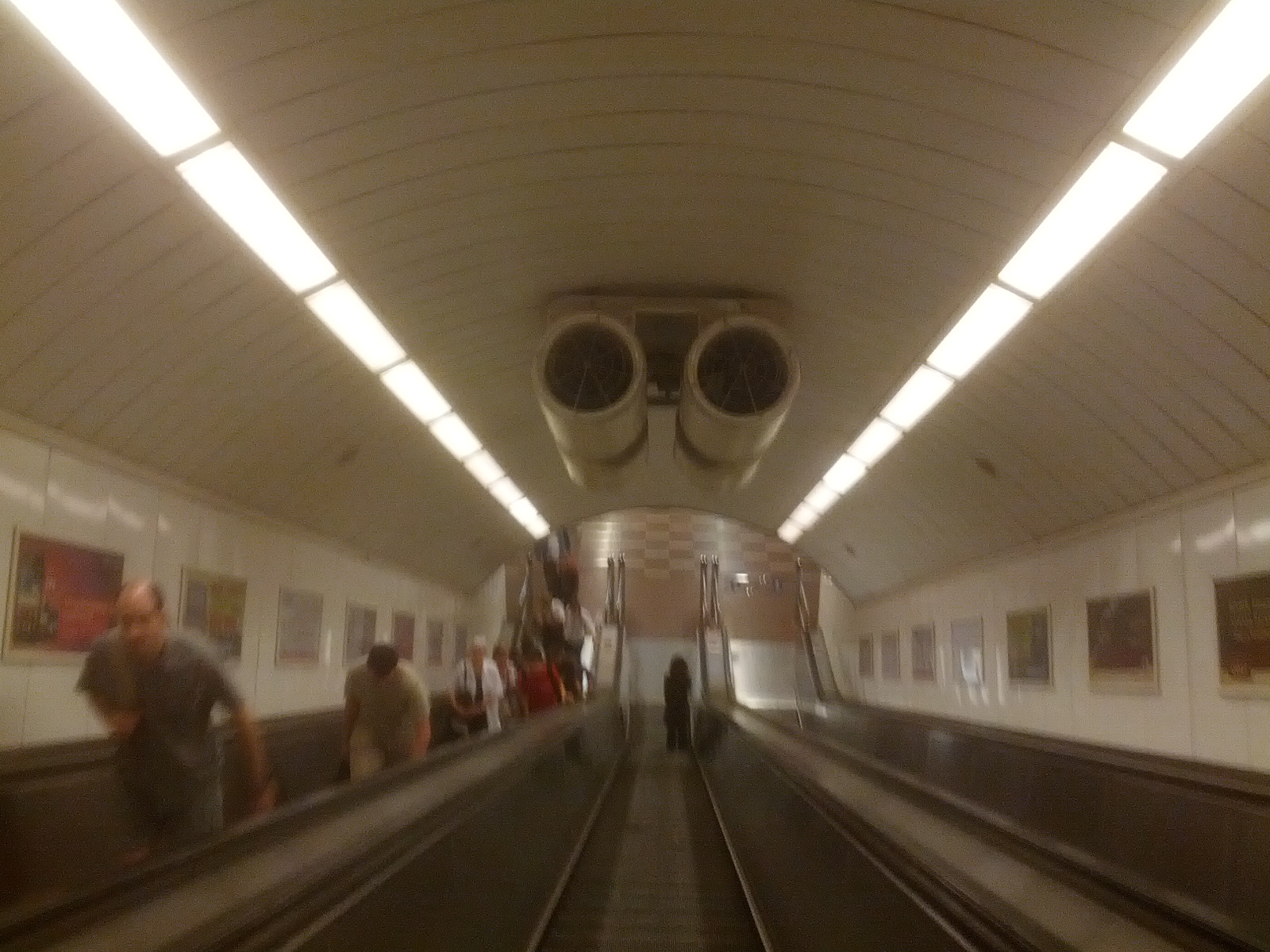 The escalators here move at a BLINDING speed. Maybe 3x faster than Perth ones? Anyway you need a running start to get on and off the damn things. Plus no one bothers walking up and down the escalators because you'll be zooming around anyway.