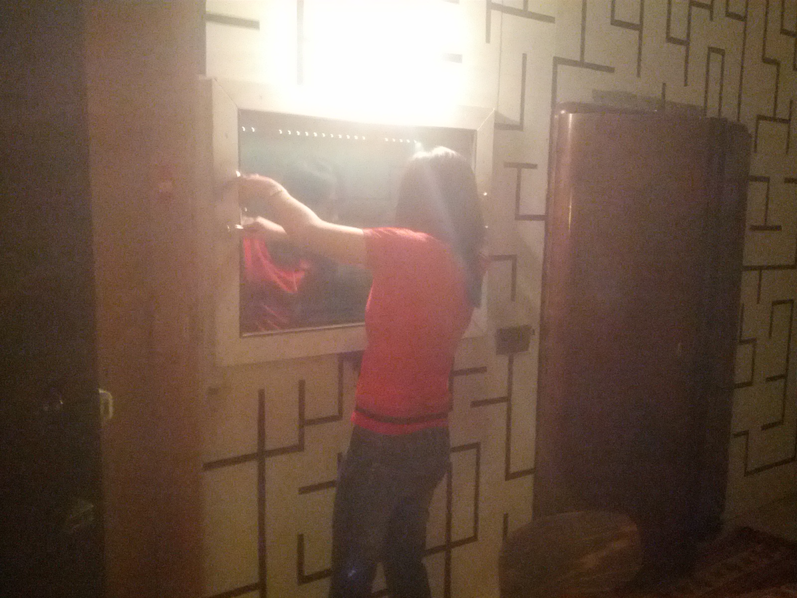 Steph just chilling out with the marble maze (psst I had to finish it for her).