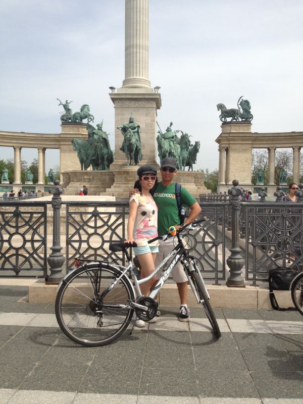 Bike pose! That's not our bike by the way. This was at the Heroes Monument.