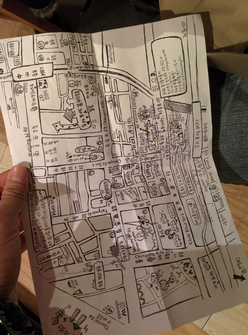 Not sure why they got some pour soul to draw an entire map of the surroundings...