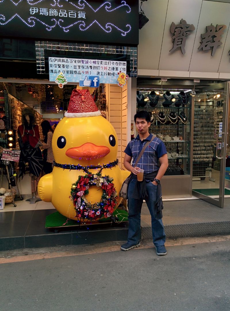 Horse sized duck and me with a duck face for scale