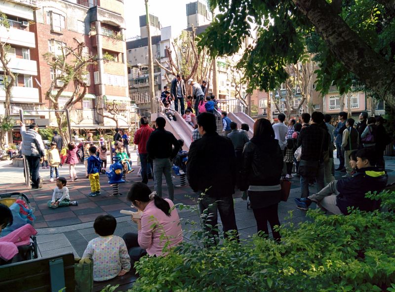 Playgrounds in Taiwan are a little more packed than in Australia
